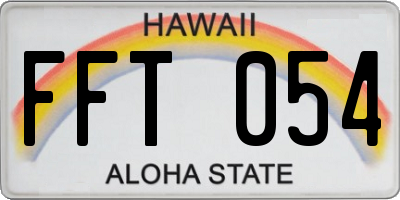 HI license plate FFT054