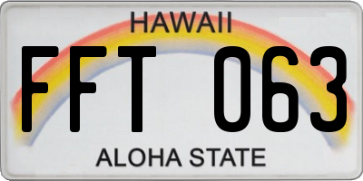 HI license plate FFT063