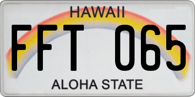 HI license plate FFT065