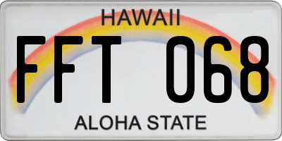 HI license plate FFT068