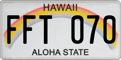 HI license plate FFT070
