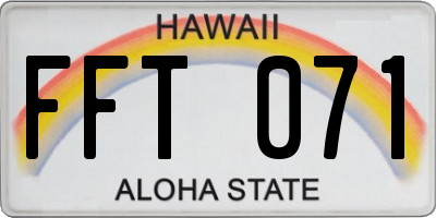 HI license plate FFT071