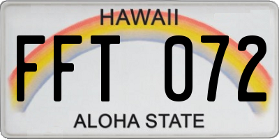 HI license plate FFT072