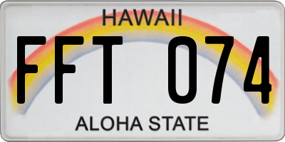 HI license plate FFT074