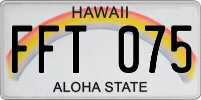 HI license plate FFT075