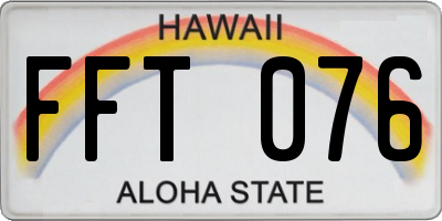 HI license plate FFT076