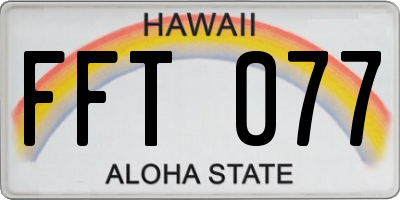 HI license plate FFT077