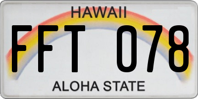 HI license plate FFT078