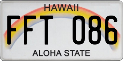 HI license plate FFT086