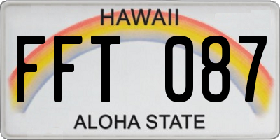 HI license plate FFT087