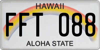 HI license plate FFT088