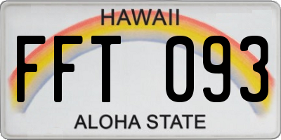 HI license plate FFT093