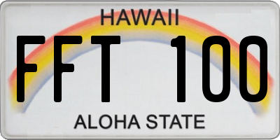HI license plate FFT100