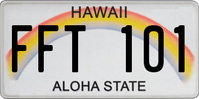 HI license plate FFT101