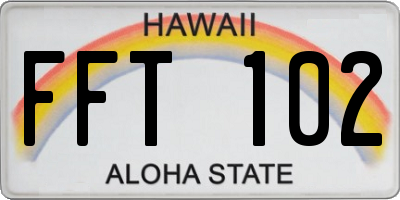 HI license plate FFT102