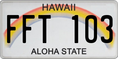 HI license plate FFT103