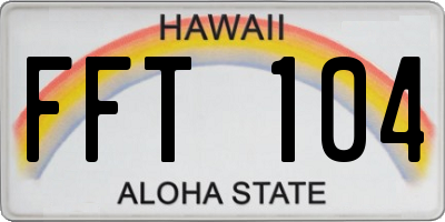 HI license plate FFT104