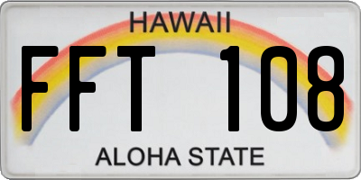 HI license plate FFT108