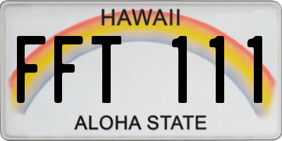 HI license plate FFT111