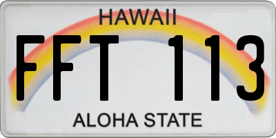 HI license plate FFT113