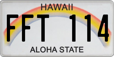 HI license plate FFT114