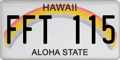 HI license plate FFT115