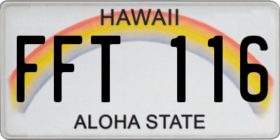 HI license plate FFT116