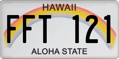 HI license plate FFT121