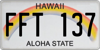 HI license plate FFT137
