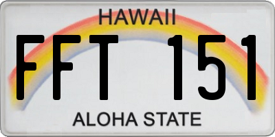 HI license plate FFT151