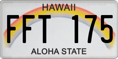 HI license plate FFT175
