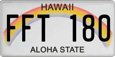 HI license plate FFT180