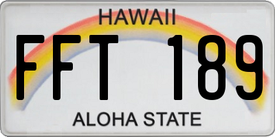 HI license plate FFT189