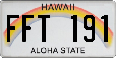 HI license plate FFT191