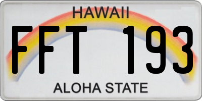 HI license plate FFT193