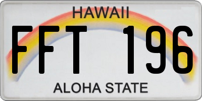 HI license plate FFT196