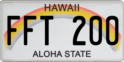 HI license plate FFT200