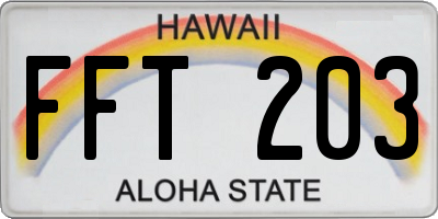 HI license plate FFT203