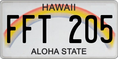 HI license plate FFT205