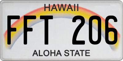 HI license plate FFT206