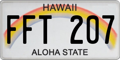HI license plate FFT207