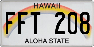 HI license plate FFT208