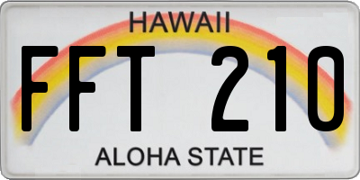 HI license plate FFT210
