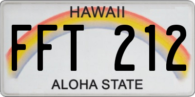 HI license plate FFT212