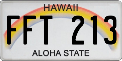HI license plate FFT213