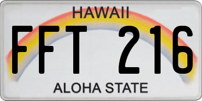 HI license plate FFT216