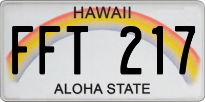 HI license plate FFT217