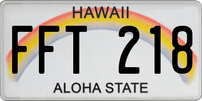HI license plate FFT218