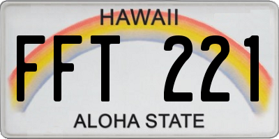 HI license plate FFT221