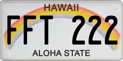 HI license plate FFT222